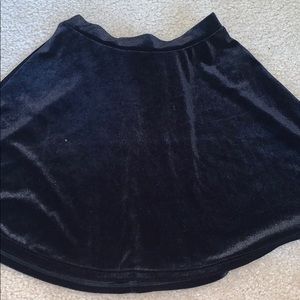 Girls black velvet skirt